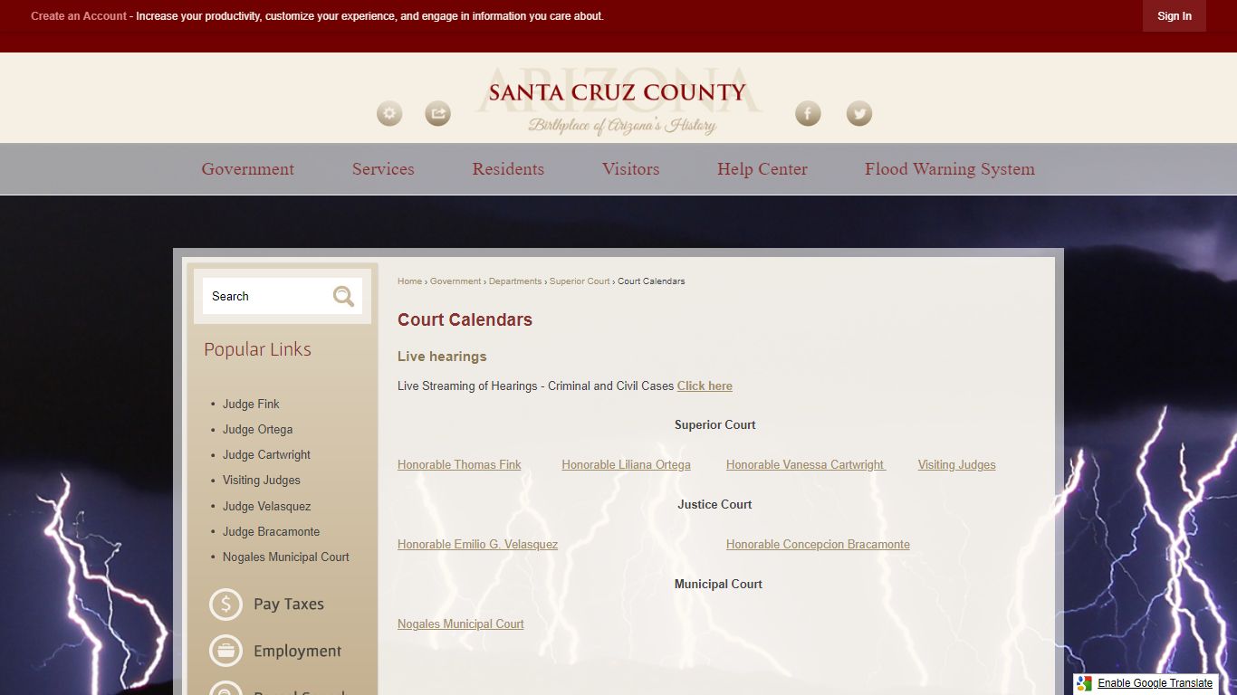 Court Calendars | Santa Cruz County, AZ - Official Website